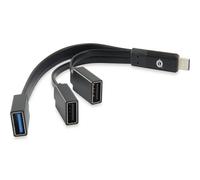 Conceptronic Hub USB HUBBIES01B Type-C USB 3.1, 1x USB 3.0 + 2x USB 2.0 OTG, Noir