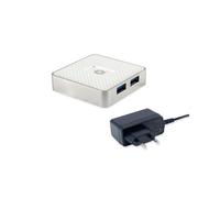 Conceptronic HUBBIES03W Hub USB 3.2 Gen 1, 4 Ports Type-A, Micro-B, 5000 Mbit/s, Blanc, Câble 0.55m, Windows/macOS Supportés, Alimentation 5V/2A