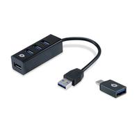 Conceptronic HUBBIES04B Hub USB 3.0 4 Ports + Adaptateur OTG pour USB-C