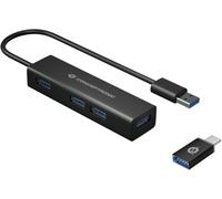 Conceptronic HUBBIES06B Hub USB 4 ports USB-A USB 3.1 Gen1 5 GBit/s noir HUBBIES06B