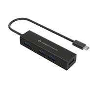 Conceptronic HUBBIES07B/ 4-Port USB 3.0 Aluminium Hub 3.1/C-/ 4x3.0/ Black