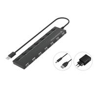 Conceptronic Hub USB 7 ports USB 2.0 avec adaptateur d'alimentation