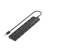 Conceptronic Hub USB HUBBIES19BP 7 ports USB 3.2 Gen 1 – alim, câble 90 cm, interrupteur – Noir