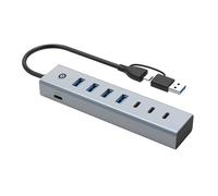 Conceptronic Hub USB HUBBIES20GP – USB 3.2 Gen 1 (3.1 Gen 1) Type-C 5000 Mbit/s Gris