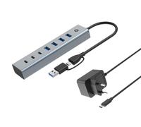 Conceptronic Hub USB HUBBIES20GP – USB 3.2 Gen 1 (3.1 Gen 1) Type-C 5000 Mbit/s Gris