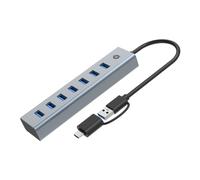Conceptronic Hub USB HUBBIES21G 7 ports USB-A USB 3.0 (5 Gbit/s) Gris
