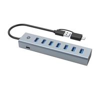 Conceptronic Hub USB HUBBIES21GP - USB 3.2 Gen 1 (3.1 Gen 1) Type-A 5000 Mbit/s Gris