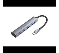 Conceptronic HUBBIES22G Hub USB 3.2 Gen 1 Type-C vers 2x Type-A/Type-C 5 Gbps Aluminium Gris compatible Windows macOS Android