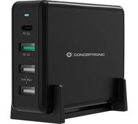 Conceptronic OZUL01B CONCEPTRONIC Chargeur 4 ports 65W,1xUSB-C/3xUSB-A PD Desktop