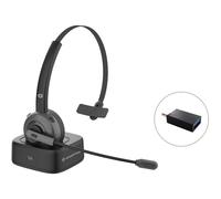 Conceptronic POLONA03BD casque Sans fil Arceau Bureau/Centre d'appels Bluetooth Socle de chargement Noir