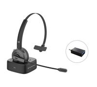 Conceptronic POLONA03BD casque Sans fil Arceau Bureau/Centre d'appels Bluetooth Socle de chargement Noir
