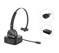 Conceptronic POLONA03BDA casque Casques Sans fil Arceau Bureau/Centre d'appels Bluetooth Socle de chargement Noir