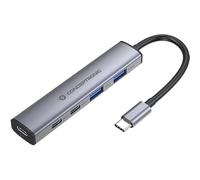 CONCEPTRONIC Station d'accueil USB-C 4 en 1 avec 2 USB-C, 2 USB-A, 100 W PD | 100 W Power Delivery, hub 4 en 1, 2 ports USB-C, 2 ports USB-A, design compact