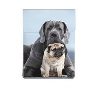 Concepts d'amitié Entre Chiens Cane Corso et Carlin,Housse en Cuir synthétique pour Ordinateur Portable, Sacoche pour Ordinateur Portable, Sacoche pour Tablette