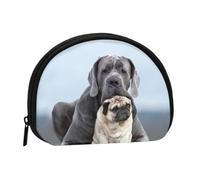 Concepts d'amitié Entre Chiens Cane Corso et Carlin,Trousse de Rangement pour Femme, Trousse à Maquillage, Petit Porte-Monnaie, Pochette à Monnaie.