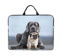 Concepts d'amitié Entre Chiens Cane Corso et carlins,Housse pour Ordinateur Portable 14 Pouces, Sacoche pour Ordinateur Portable, Mallette avec poignée
