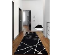 Conceptum Hypnose, Broken- Broken Black 80X140CHL, Noir, Tapis à poils courts, 80 x 140 cm, 50% velours tissé / 50% polyester
