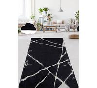 Conceptum Hypnose, Broken- Broken BlackCHL, noir,blanc, tapis de sol, 80 x 200 cm, 50% velours tissé/ 50% polyester
