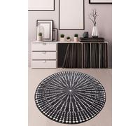 Conceptum Hypnose, Buio- Buio Djt Çap 100CHL, noir,blanc, tapis à poils courts, 50% velours tissé / 50% polyester