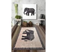 Conceptum Hypnose, Elefante Nero Djt, Tapis de sol, Multicolore, polyester, 80 x 200 cm