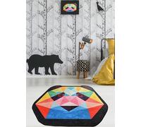 Conceptum Hypnose, Enjoy- Enjoy PandaCHL, Multicolore, tapis à poils courts, 50% velours tissé / 50% polyester