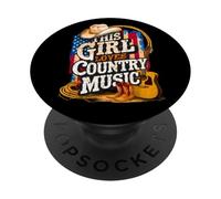 Concert de Cowgirl Western pour Femme avec Inscription « This Girl Loves Country Music » PopSockets PopGrip Adhésif
