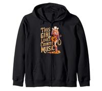 Concert de Cowgirl Western pour Femme avec Inscription « This Girl Loves Country Music » Sweat à Capuche