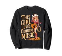 Concert de Cowgirl Western pour Femme avec Inscription « This Girl Loves Country Music » Sweatshirt