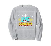 Concert en Direct : événement de Musique rétro Sweatshirt, Unisexe pour Adultes, Gris Chiné, M