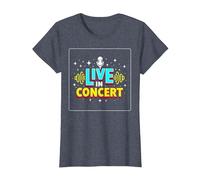 Concert en Direct : événement de Musique rétro T-Shirt, Femme, Bleu Chiné, 3XL