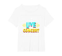 Concert en Direct : événement de Musique rétro T-Shirt, Femme Grandes Tailles, Blanc, 5X