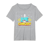 Concert en Direct : événement de Musique rétro T-Shirt, Femme Grandes Tailles, Gris Chiné, 5X