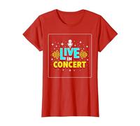 Concert en Direct : événement de Musique rétro T-Shirt, Femme, Rouge, 3XL