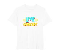 Concert en Direct : événement de Musique rétro T-Shirt, Homme Grandes Tailles, Blanc, 5X Tall