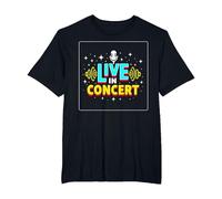 Concert en Direct : événement de Musique rétro T-Shirt, Homme Grandes Tailles, Noir, 5X Tall