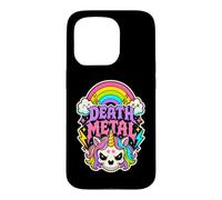 Concert Rock Amusant de Death Metal Rainbow Unicorn pour Halloween Coque pour iPhone 15 Pro