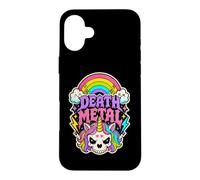 Concert Rock Amusant de Death Metal Rainbow Unicorn pour Halloween Coque pour iPhone 16 Plus