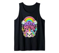 Concert Rock Amusant de Death Metal Rainbow Unicorn pour Halloween Débardeur