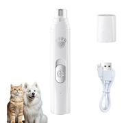 Concertchop Dog Nail Grinder,2-in-1 Concertchop Pet Nail Grinder, 2 Speed Settings, One-Touch Activation, Suitable for Cats and Dogs, Low-Noise Electric Pet Paw Care Tool (White)