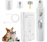 Concertchop Dog Nail Grinder, Concertchop Nail Trimmer, Diamond Grinding Wheel, 3 Grinding Modes & 2 Levels, Usb Rechargeable, For All Dogs & Cats, Pet Paws Grooming Smoothing Tool (White*1pcs)