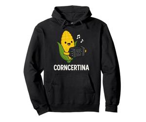 Concertina Corncertina Pun Cute Corn Jouant Accordéon Sweat à Capuche