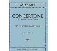 Concertone Do K 190 (David) - 2 Violins and Piano - BOOK