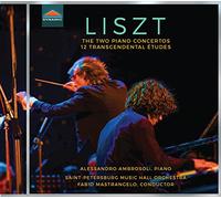 Liszt / Ambrosoli & Mastrangelo – Concertos piano n°1 & n°2 / 12 Études – 2 CD – Dynamic