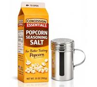 Concession Essentials Sel d'assaisonnement pour pop-corn 992,2 g avec shaker en acier inoxydable - Sel soufflé aromatisé au beurre pour pop-corn style cinéma