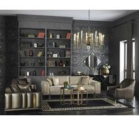 Concevoir un ensemble de canapés 3+2+1 places Fauteuil moderne de luxe Meubles Tissu Or