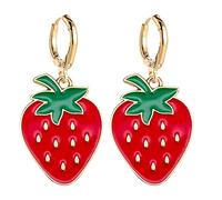 Conch Lobe Boucle fraise mignon fruits vent alliage huile goutte d'oreilles bijoux Art Bijoux Anime Figurine Acryl Earring (A, 1)