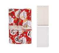 CONCHLERY Mallette de rangement pour aiguilles en PVC avec 20 pochettes transparentes en tissu avec motif chat rouge