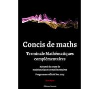 Concis de maths terminale mathématiques complémentaires