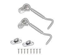 Concisea 2PCS 4 Pouces Crochet de Cabine,Crochet et Oeil en Acier Inoxydable avec Vis Cabine Verrous et Boulons Serrures Porte,Loquet Portail Support Fenêtre pour Entretoise Silencieux