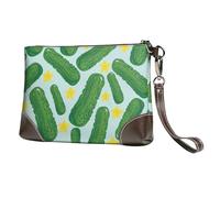 Concombres,Sacs à Main en Cuir PU pour Femmes, Pochette à Fermeture éclair, Portefeuille, Sac à Main avec dragonne